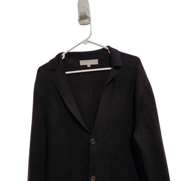 Neiman Marcus Black Pockets Cashmere Double Button Sweater Blazer Men's Large - Picture 3 of 9